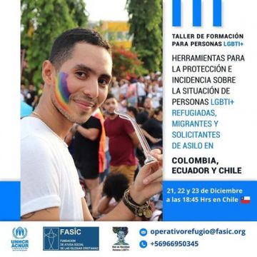 FASIC realizará la primera escuela de formación para personas LGBTIQ+ en Movilidad Humana